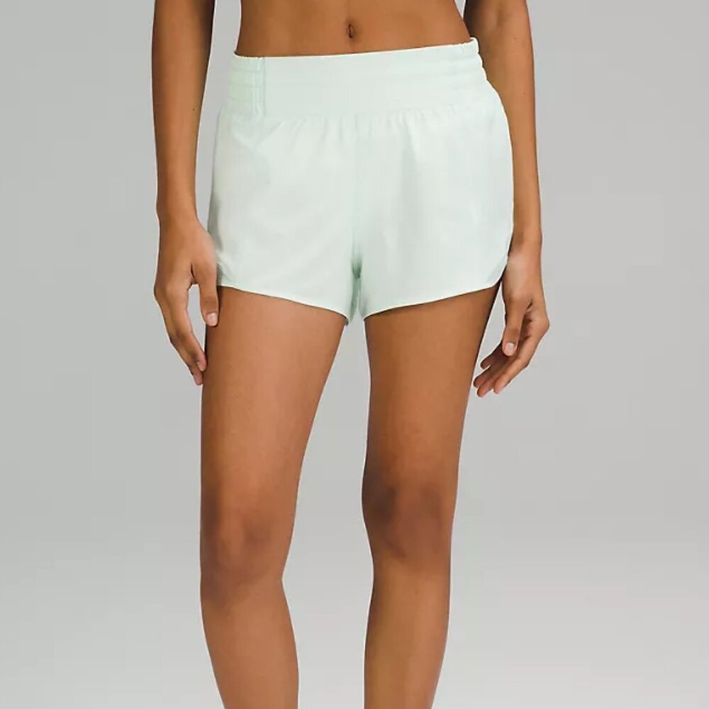 Lululemon Hotty Hot Athletic Shorts 2.5 inches, high rise, mint green color